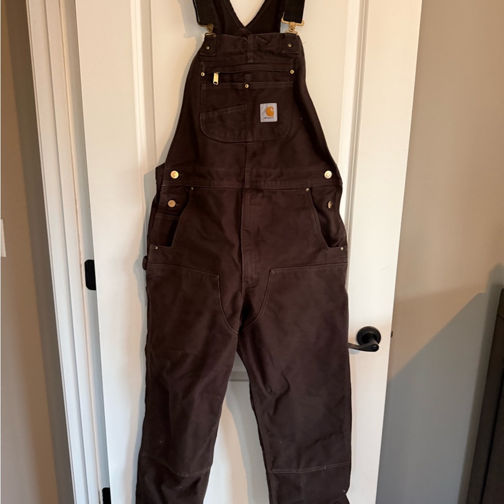 Carhartt Brown Duck Bib Overalls Workwear Classic